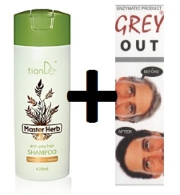 TianDe szampon przeciw siwieniu + odsiwiacz Grey Out