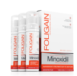 Foligain pianka przeciw łysieniu minoxidil 5% 3x60ml butelki z pompką